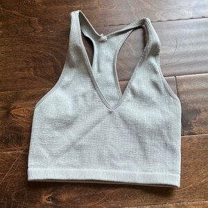 FP Movement by Free People Light Gray Ribbed Tank